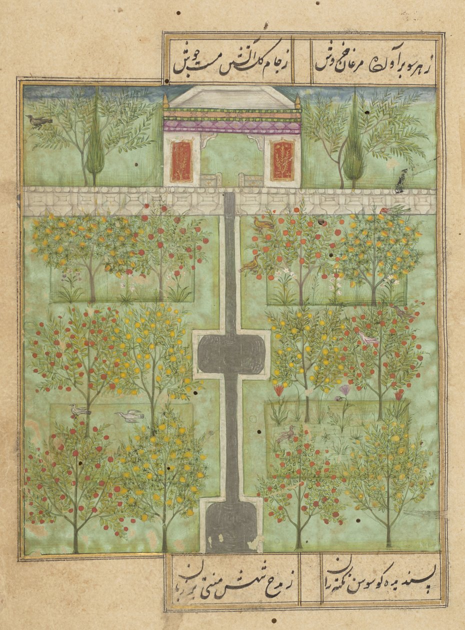 MS Or 338 f.110r, Ogród sadowniczy w Deccani autorstwa Indian School