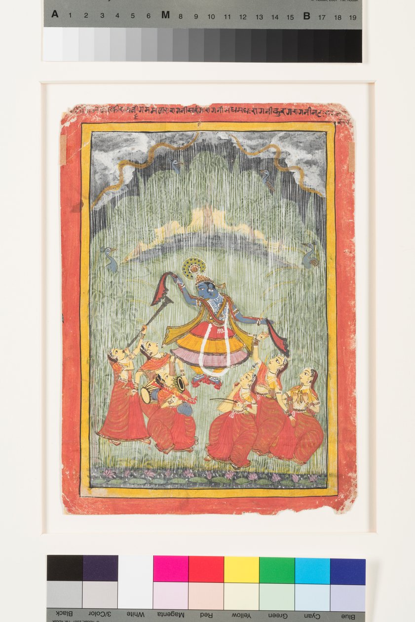 Megh Malar Raga, ok. 1720 (nieprzezroczysty w/c na papierze) autorstwa Indian School