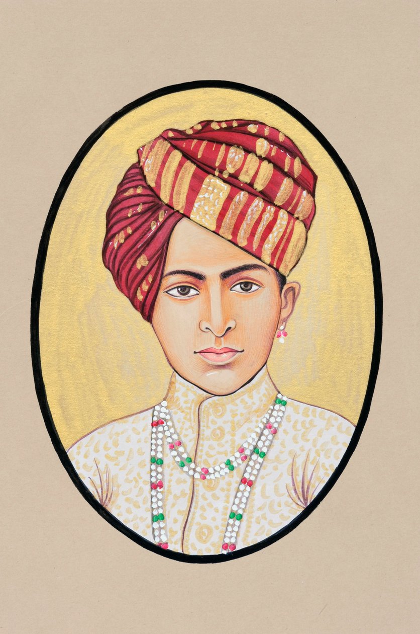 Miniatura przedstawiająca maharadżę Jai Singha Alwara autorstwa Indian School