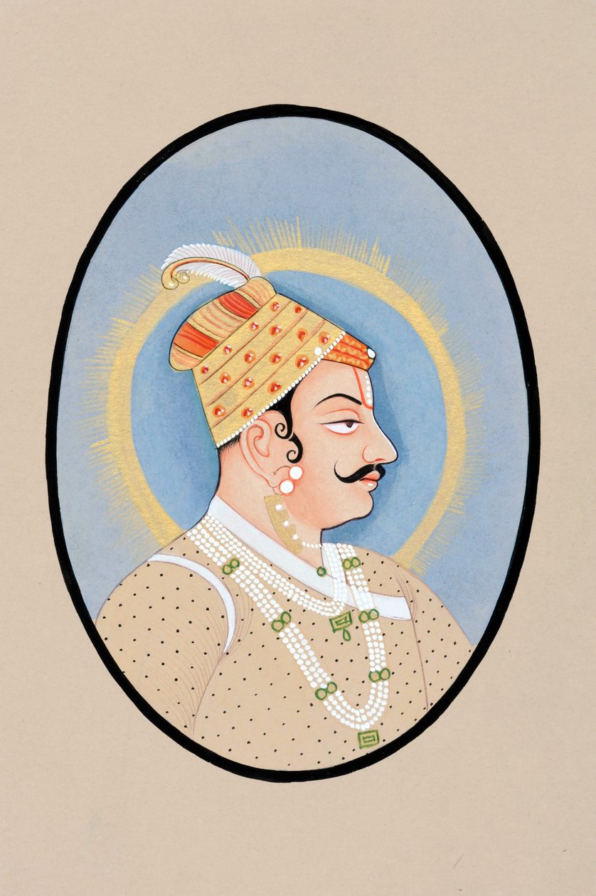 Miniatura przedstawiająca maharadżę Pratapa Singha Kishangarha autorstwa Indian School