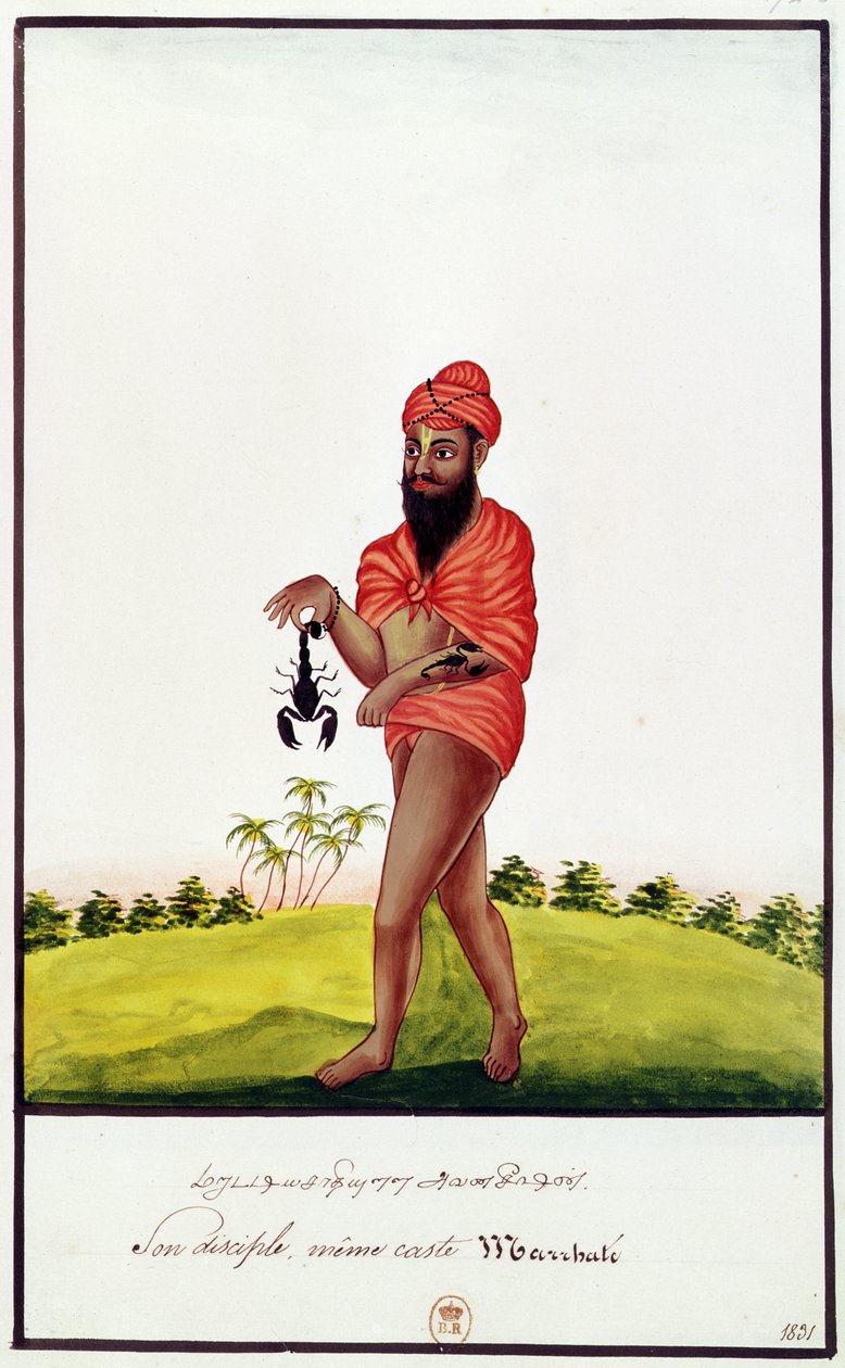 Pani Indien 743 Sprzedawca środków przeciw ukąszeniom skorpionów, 1831 autorstwa Indian School