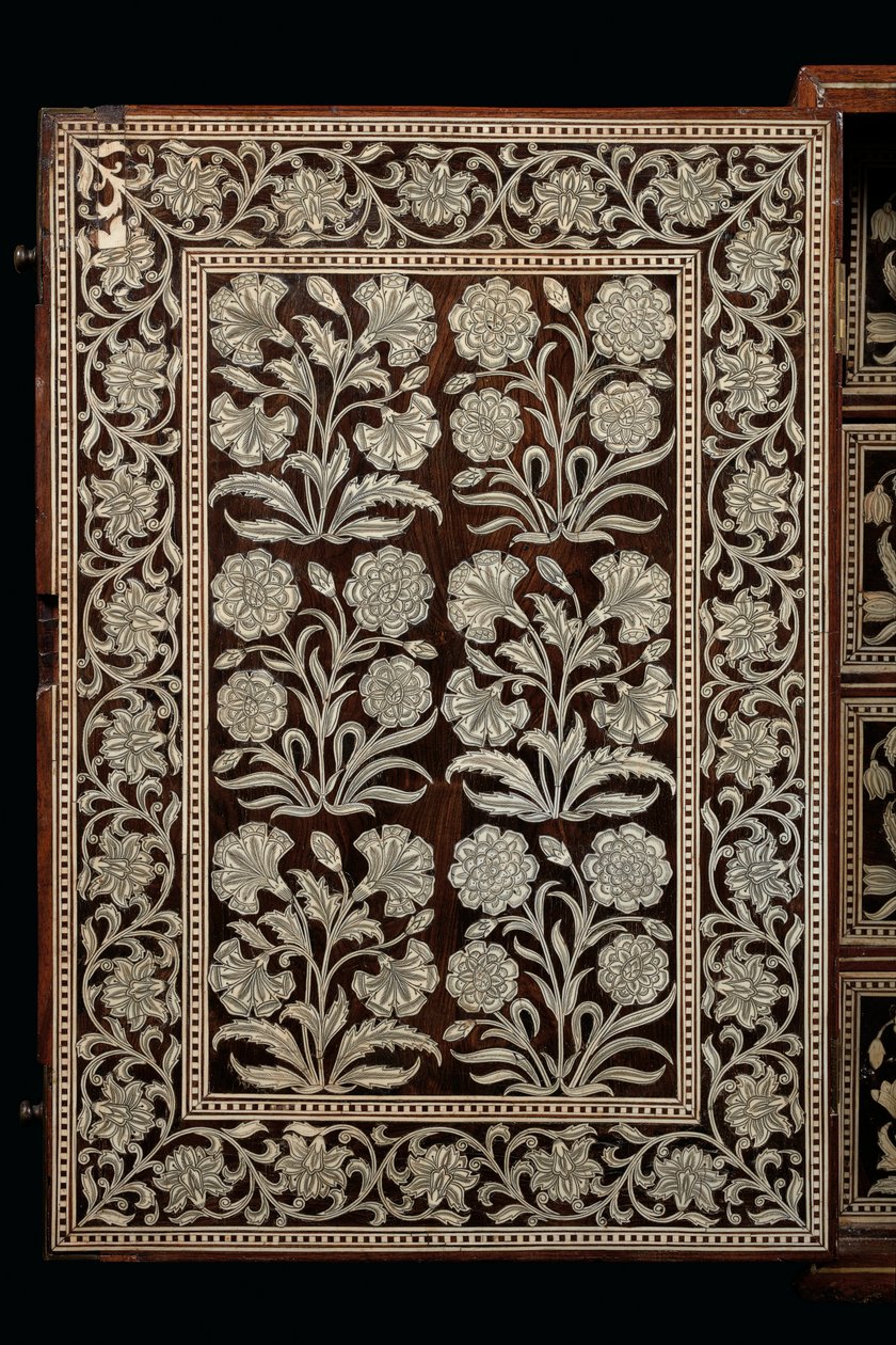 Szafka Mughal, Gujarat lub Sindh, Indie Zachodnie (drewno inkrustowane kością słoniową) autorstwa Indian School