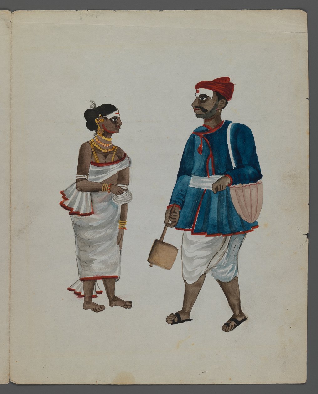 Jeden z zestawu dziewięciu zdjęć przedstawiających Indian w różnych zawodach (wc na papierze) autorstwa Indian School