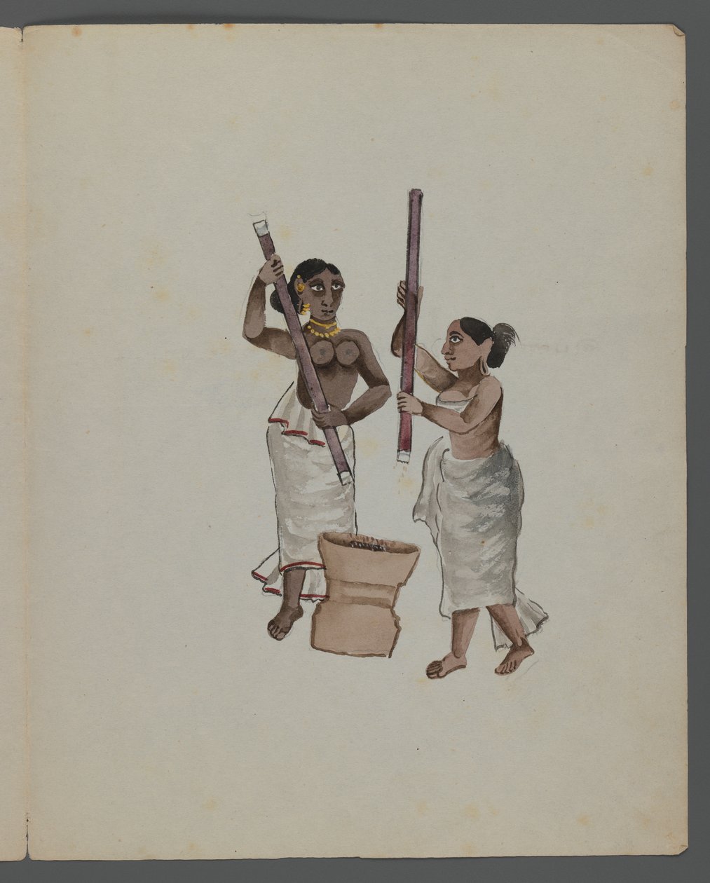 Jeden z zestawu dziewięciu zdjęć przedstawiających Indian w różnych zawodach (wc na papierze) autorstwa Indian School