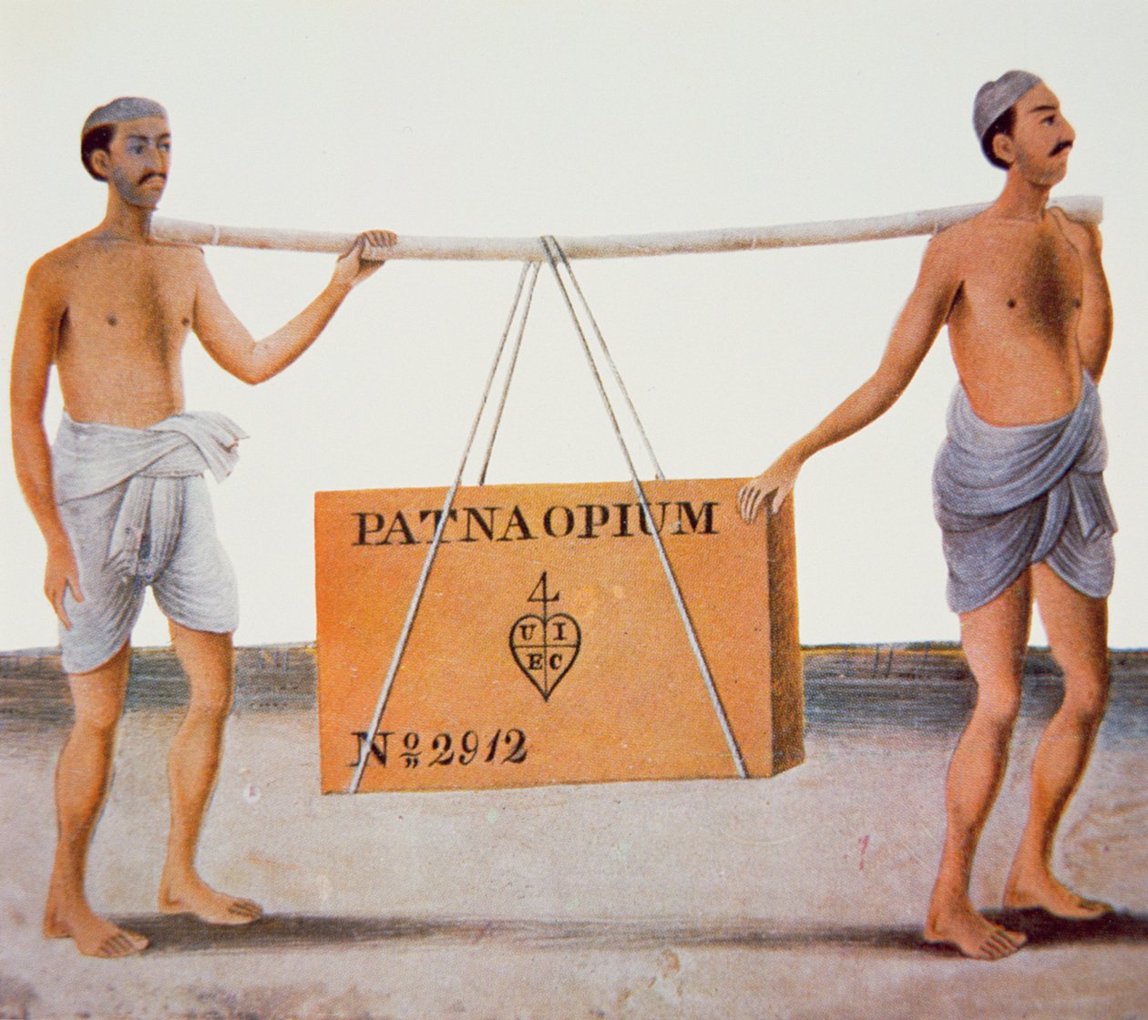 Opium z Patny w Indiach, zmierzające do Chin podczas wojen opiumowych autorstwa Indian School