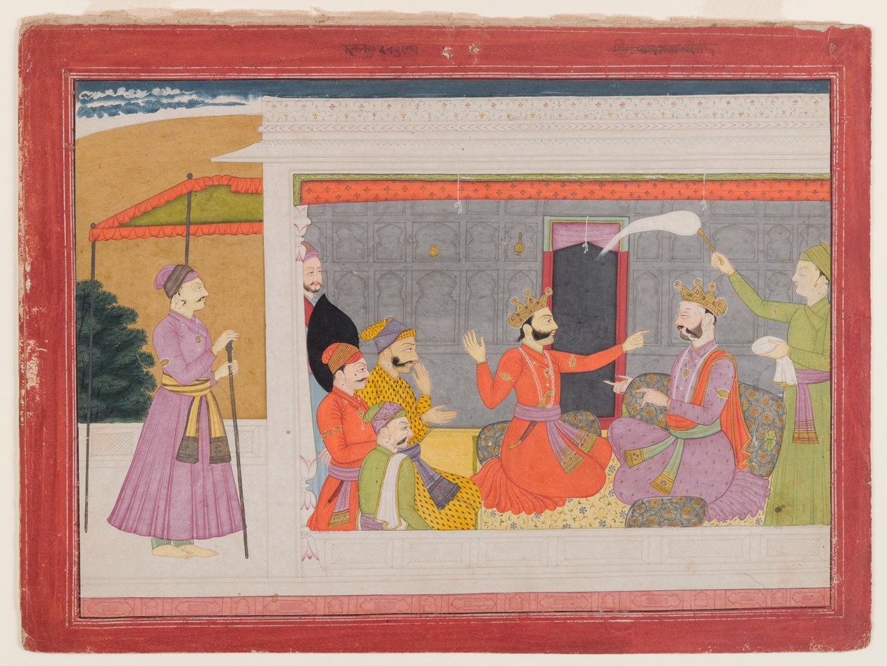 Strona z serii Rukmini Haran, ok. 1780-1800 (nieprzezroczyste wc na papierze) autorstwa Indian School