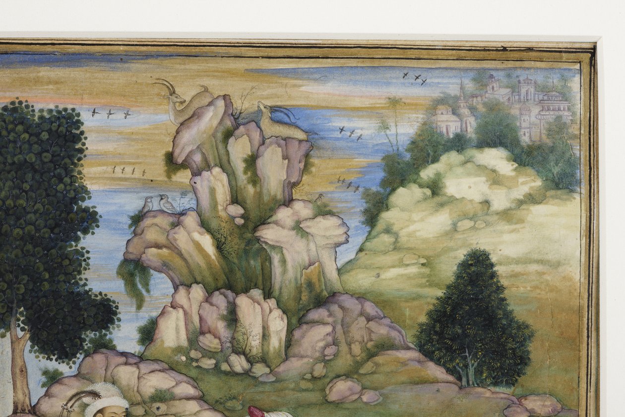 Piknik w trakcie polowania, detal, ok. 1615 (wc nieprzezroczyste na papierze) autorstwa Indian School