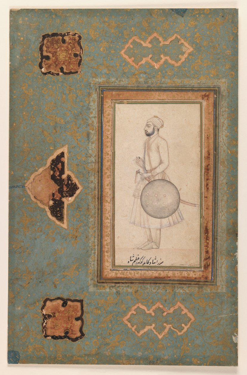 Portret Kuka Azama Shaha, ok. 1640 (atrament na papierze) autorstwa Indian School