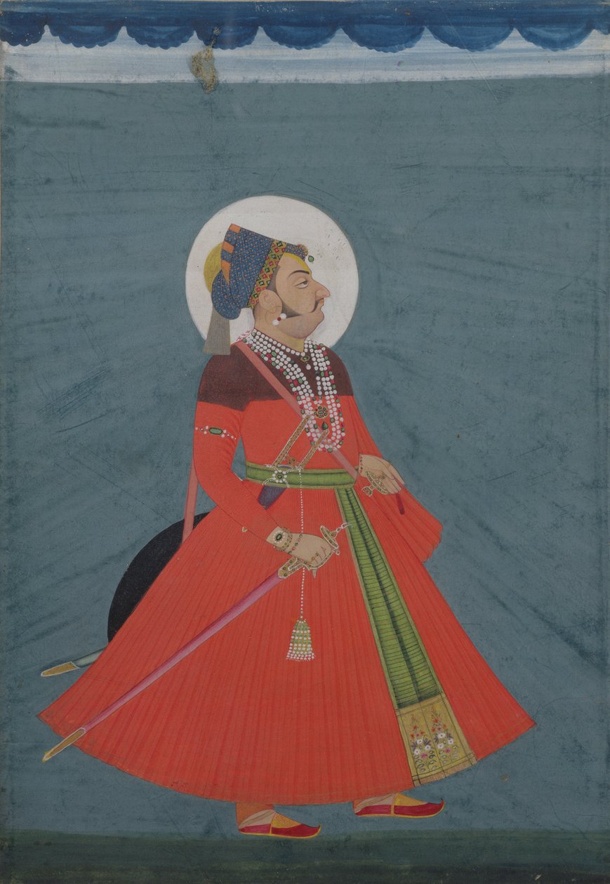 Portret maharadży Ajita Singha z Jodhpuru (1678-1724) Jodhpur, XIX w. autorstwa Indian School