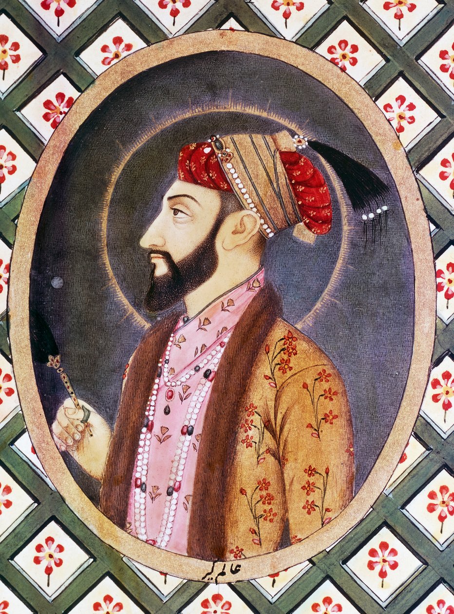 Portret cesarza Mogołów Aurangzeba zwanego Alamgir I (1618-1707), władcy Indii od 1658 do 1717 autorstwa Indian School
