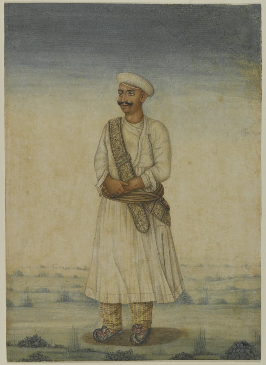 Portret mężczyzny (akwarela na papierze) autorstwa Indian School