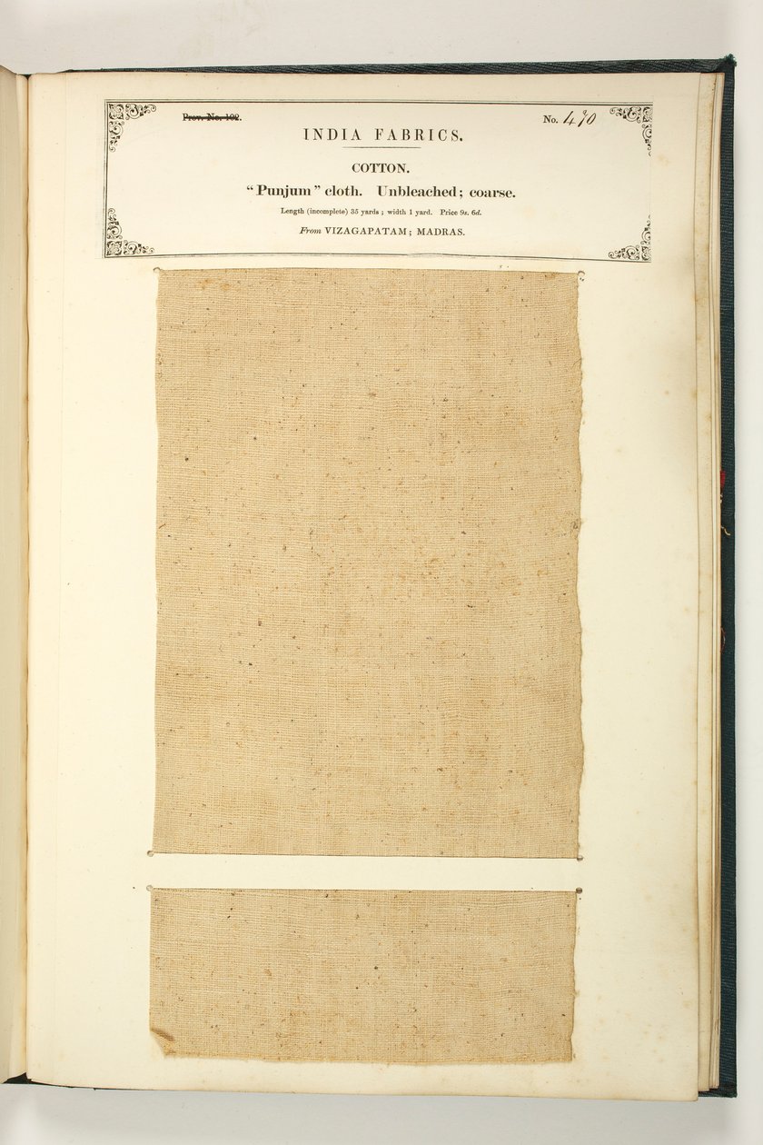 Punjum Cloth, Vizagapatam, Madras, z The Collection of the Textile Manufacturers of India, autorstwa Johna Forbesa Watsona, opublikowanej w 1866 r. autorstwa Indian School