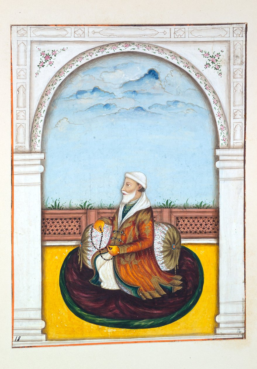 Rajah Dina Nath-Bahadur, z Królestwo Pendżabu, jego władcy i wodzowie, tom I, tom 27 studiów akwarelowych autorstwa niezidentyfikowanego artysty indyjskiego, ok. 1840 (wc na papierze) autorstwa Indian School