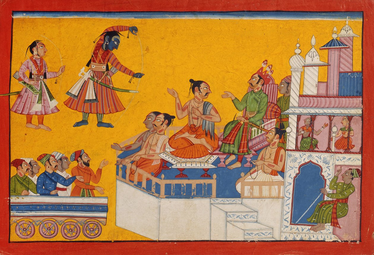 Rama zgina łuk, ok. 1700 (nieprzezroczysta toaleta na papierze) autorstwa Indian School