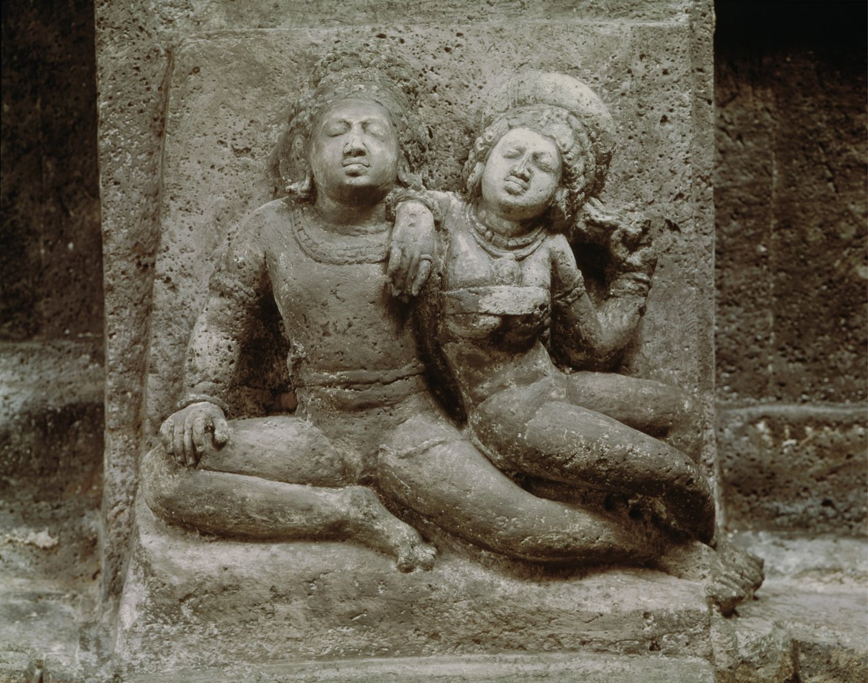 Ulga pary Mithuna, z jaskini 4 autorstwa Indian School