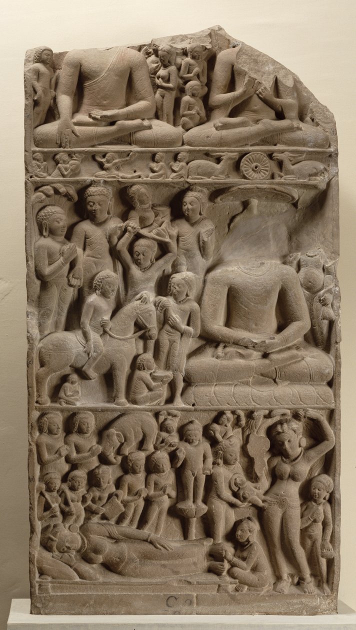Sceny z życia Buddów, Sarnath, Uttar Pradesh autorstwa Indian School