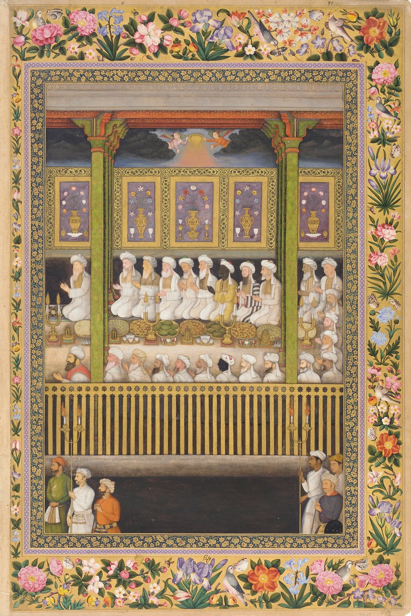 Szahdżahan honoruje prawosławie, strona z albumu petersburskiego, ok. 1635 (nieprzezroczysta akwarela i złoto na papierze) autorstwa Indian School