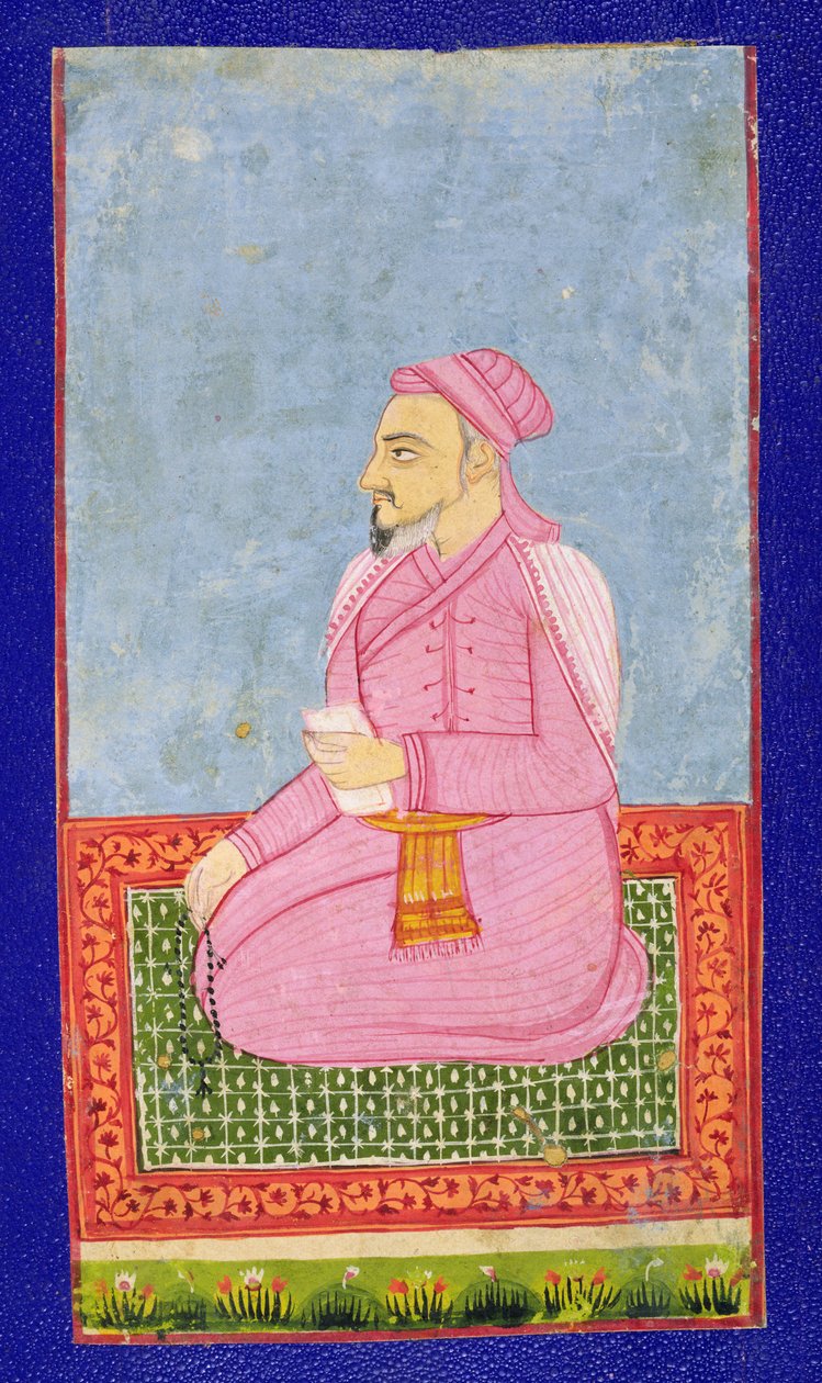 Shams Al-Umara, ilustracja z książki o indyjskich mistykach (atrament na papierze umieszczony na kartonie) autorstwa Indian School