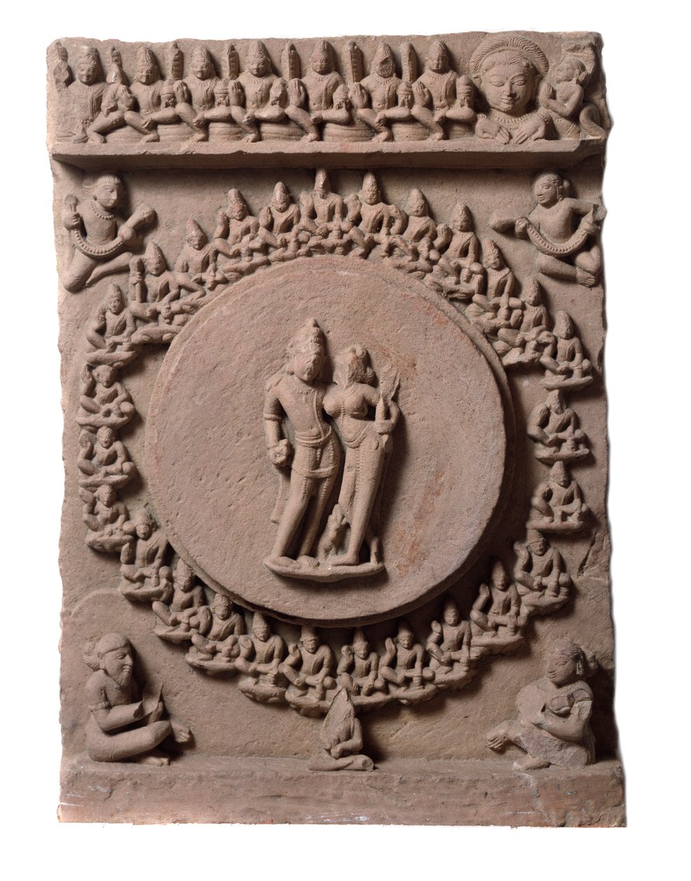 Shiva Parvati, z Makarandanagar (relief, IX-X w.) autorstwa Indian School