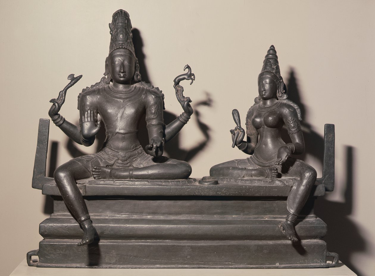 Shiva i Parvati, dynastia Chola, ok. 846 (brąz) autorstwa Indian School