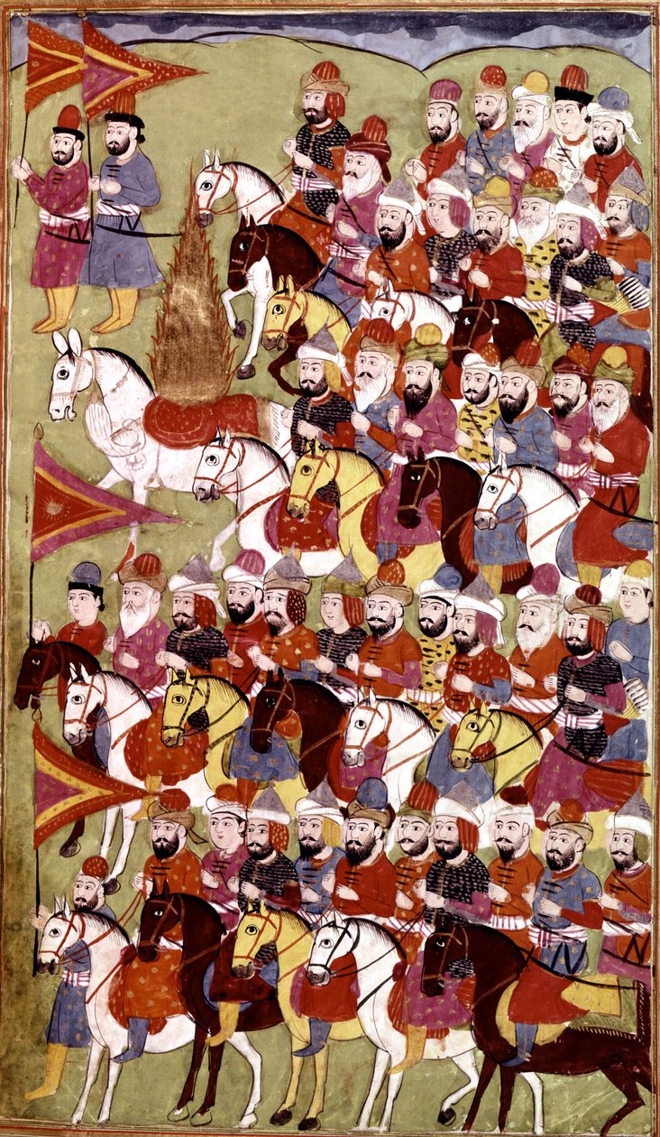 Opowieść o Proroku Muhammadzie, Hamla-i-Haydari, autorstwa Mirzy Muhammada Rafi Bazila, 1808 (tusz i kolory na papierze) autorstwa Indian School