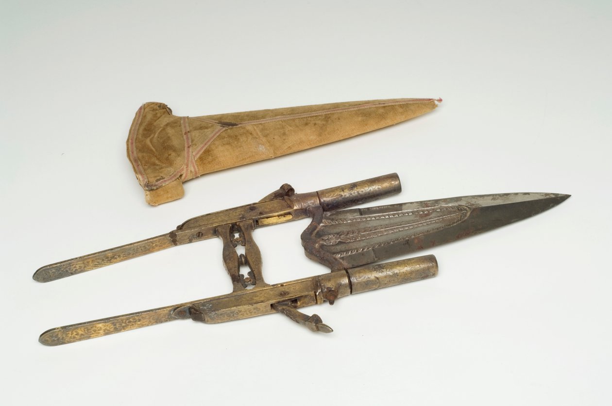 Miecz, ok. 1800-35 (złoto, drewno i metal) autorstwa Indian School