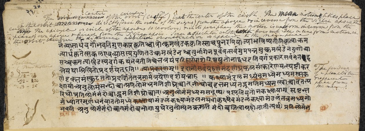 Tekst z „Brāhmasphuṭasiddhānta”, ok. 628 (tusz na papierze) autorstwa Indian School