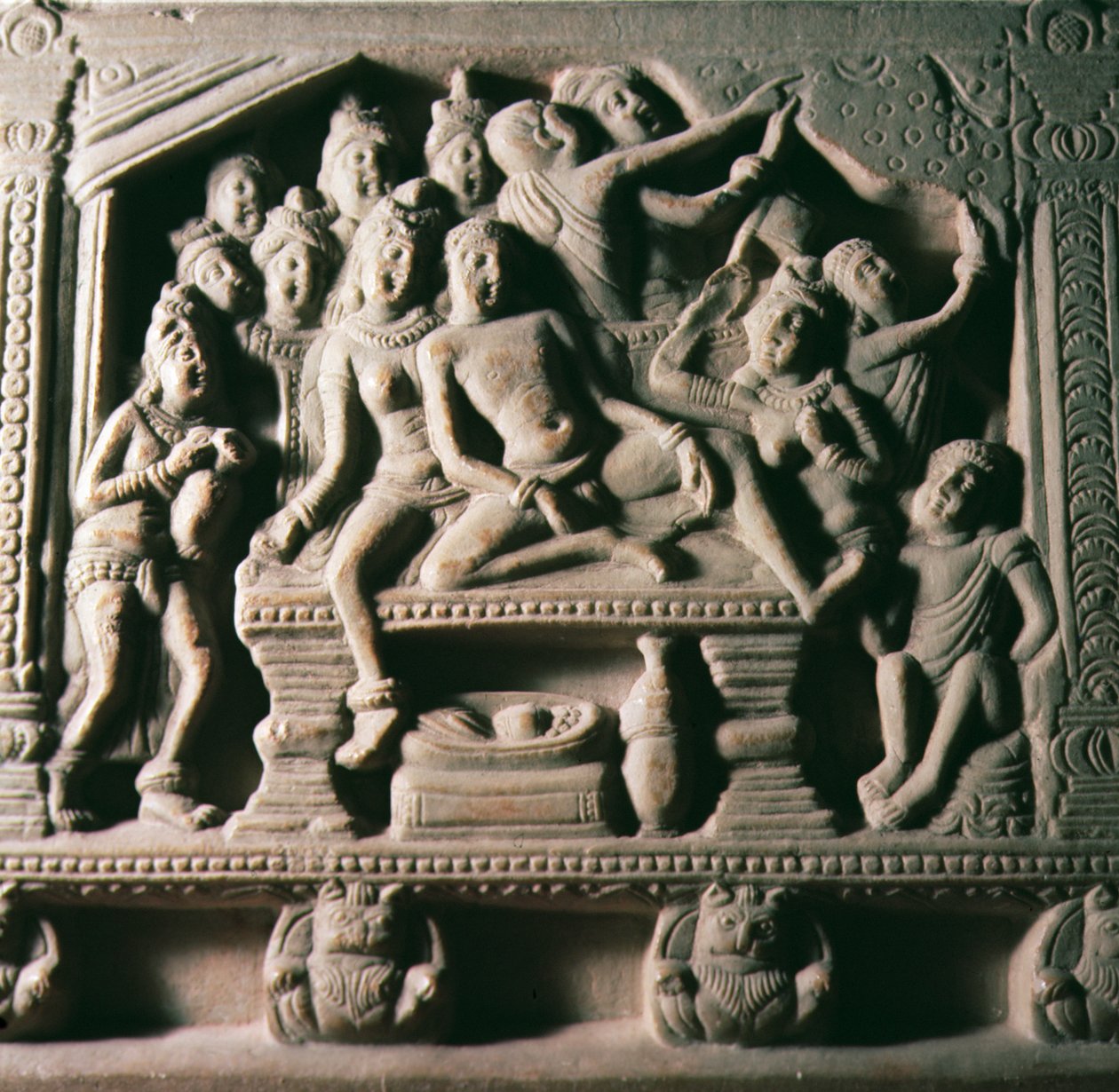 Upadek Mandhaty z Mathury, Uttar Pradesh, dynastii Kusana autorstwa Indian School