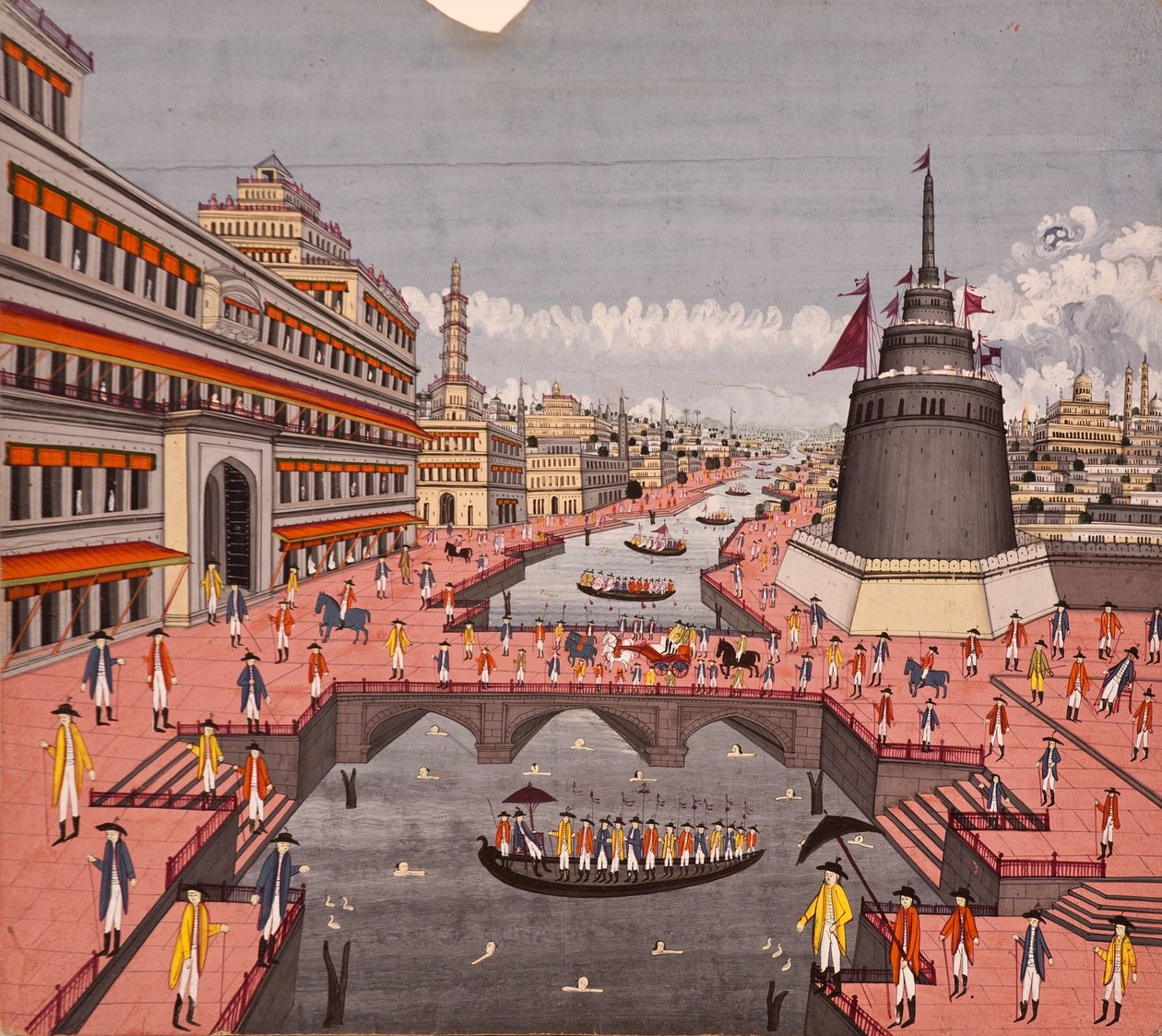Ghat w Jaunpur, ok. 1780 (nieprzezroczysta toaleta na papierze) autorstwa Indian School