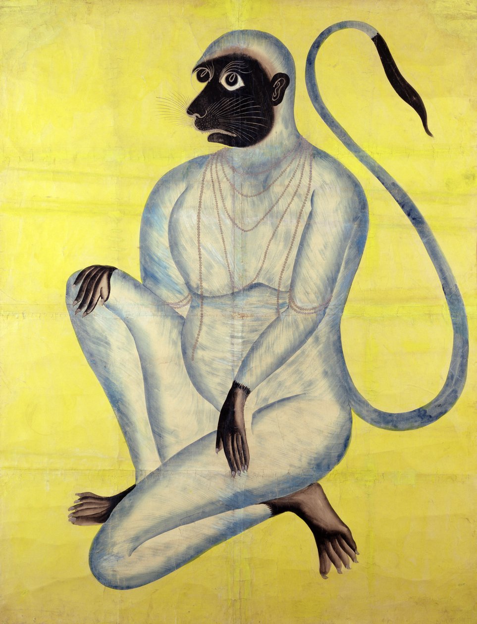 The Monkey God Hanuman, Kalighat, Kalkuta, ok. 1870 (wc ze srebrem na papierze) autorstwa Indian School