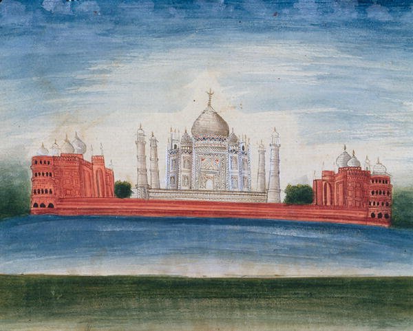 Taj Mahal w Agrze (akwarela na papierze) autorstwa Indian School