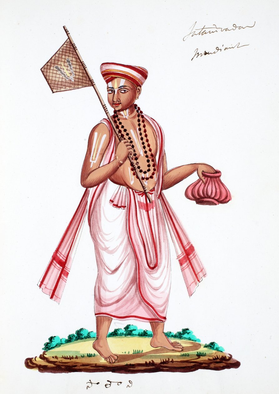 Vaishnavite bramin (wc na papierze) autorstwa Indian School