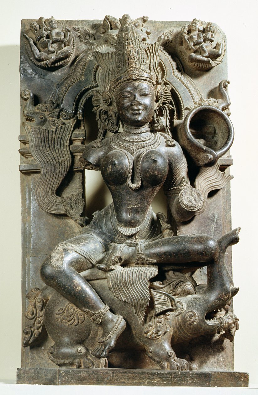 Varunani, rzeźba ze Świątyni Słońca w Konark, Orissa, dynastii Wschodniej Gangi autorstwa Indian School