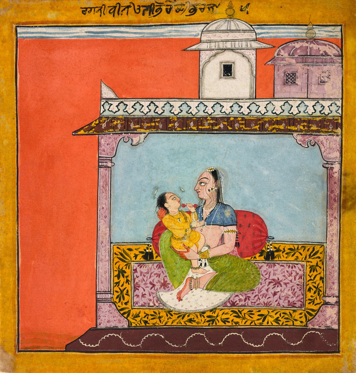 Vilaval Ragini, z ragamali, ok. 1690-95 autorstwa Indian School