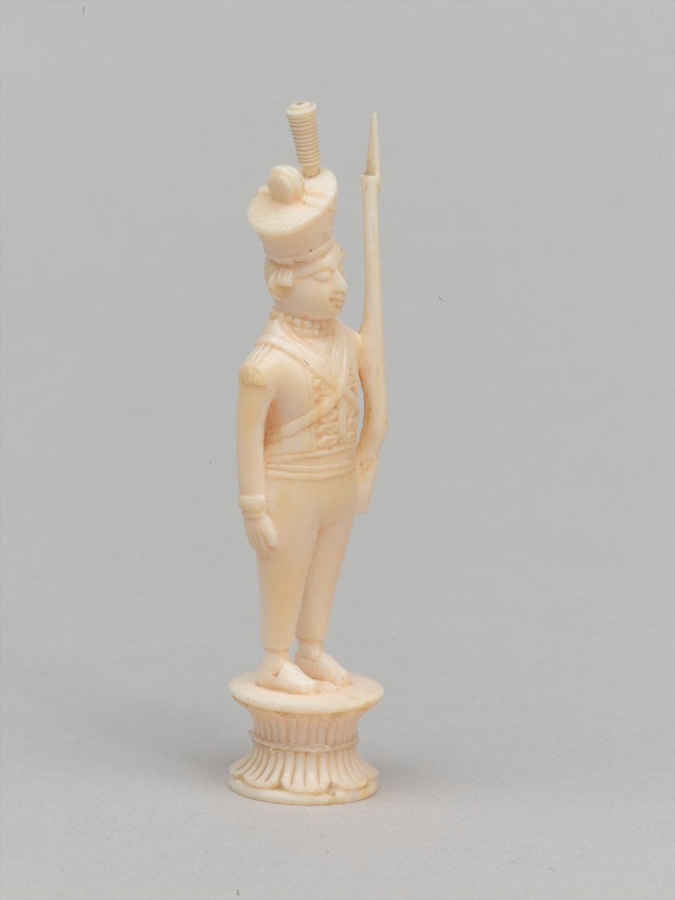 Biały pionek, figura szachowa, Indie, 1820 ok autorstwa Indian School