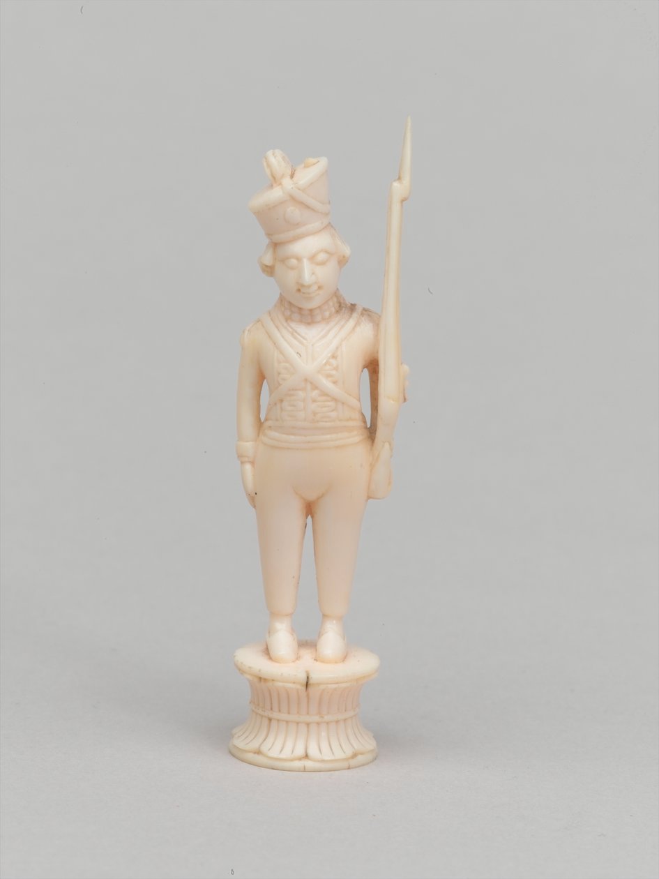 Biały pionek, figura szachowa, Indie, 1820 ok autorstwa Indian School