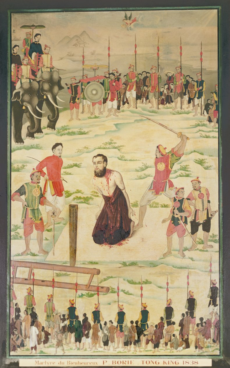 Męczennik jezuitów w Tonkin, Chiny, 1838 r. autorstwa Indo Chinese School