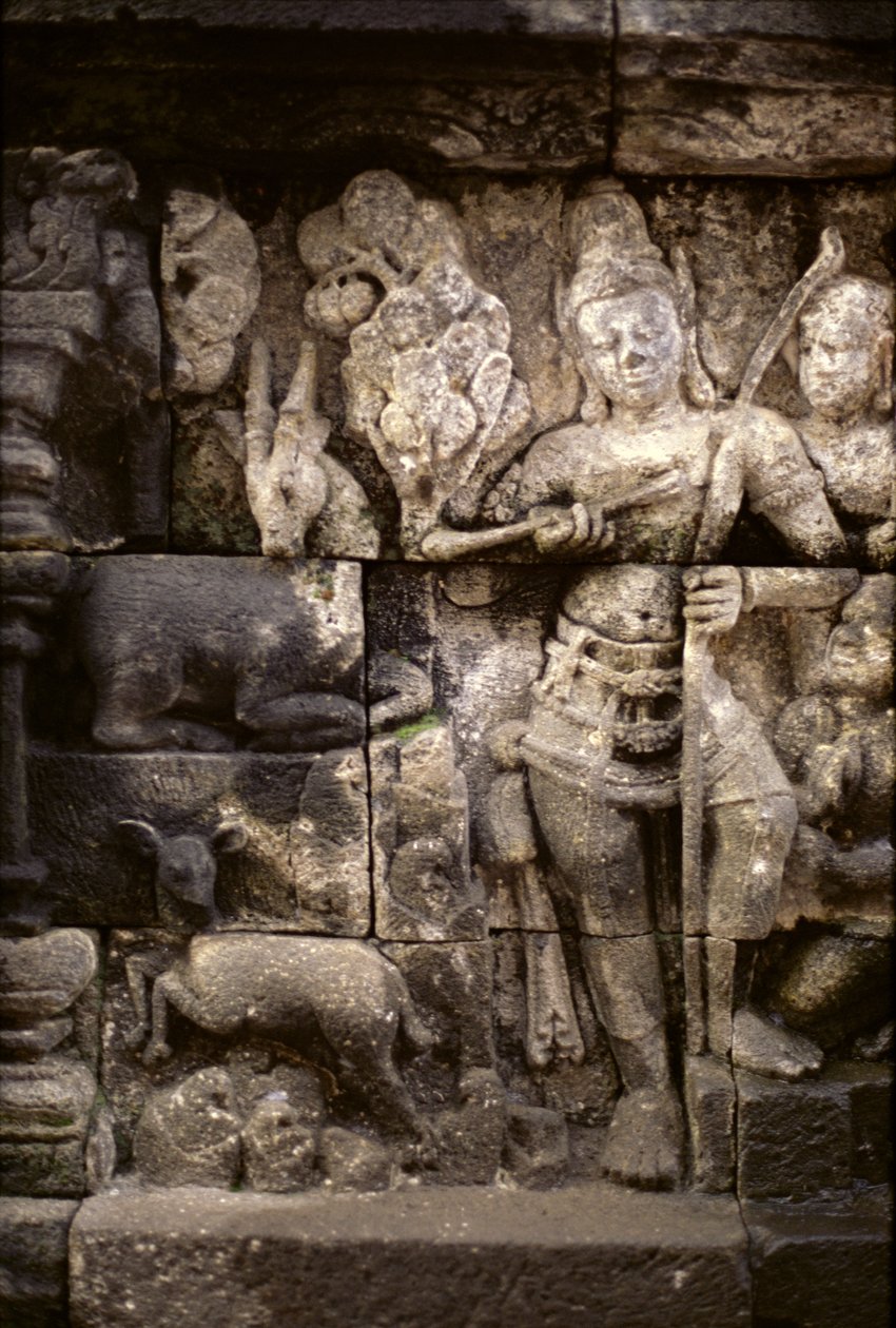 Detal na zewnątrz, kamień wulkaniczny AD 778-850 autorstwa Indonesian