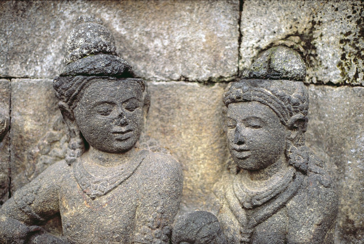 Detal na zewnątrz, kamień wulkaniczny AD 778-850 autorstwa Indonesian