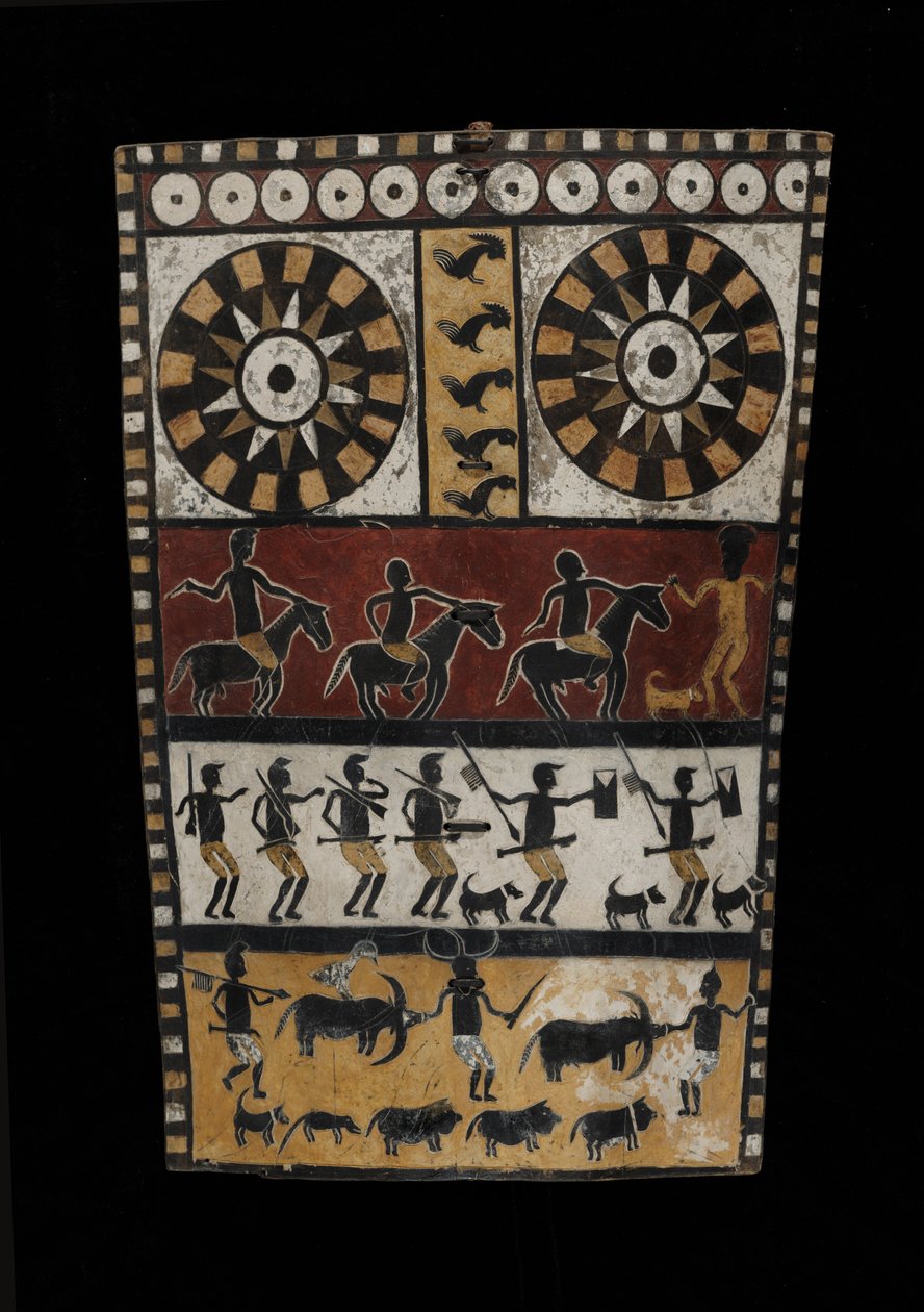 Tarcza (balulang), koniec XIX wieku (skóra bawola, pigment i drewno) autorstwa Indonesian School