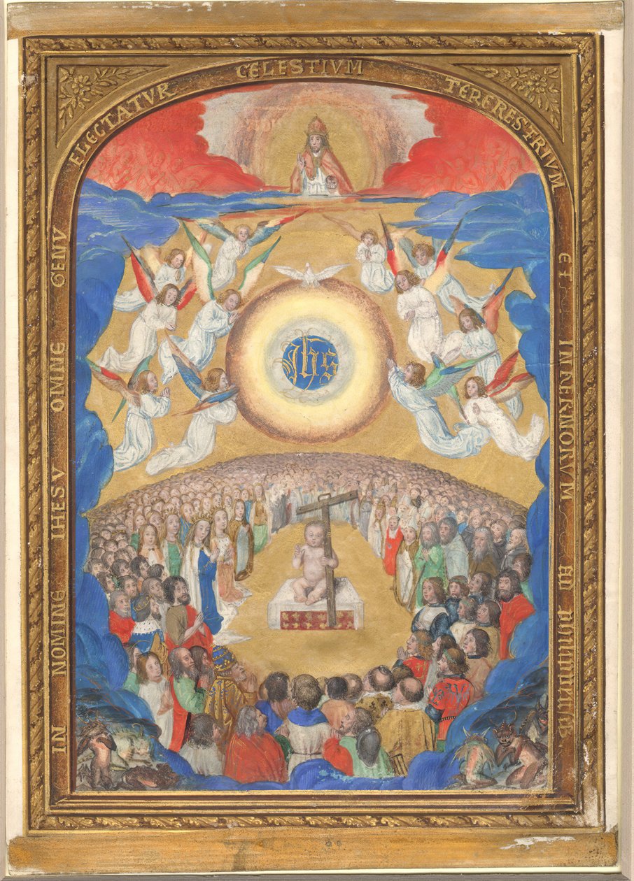 Rękopis z Adoracją Najświętszego Imienia, z Księgi Godzin, po 1530 r. autorstwa Influence of Simon Bening