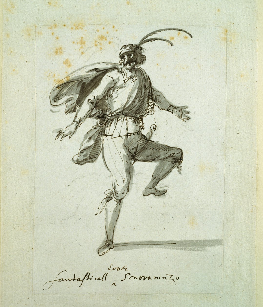 Fantastyczny niesforny kochanek (pióro i atrament na papierze) autorstwa Inigo Jones