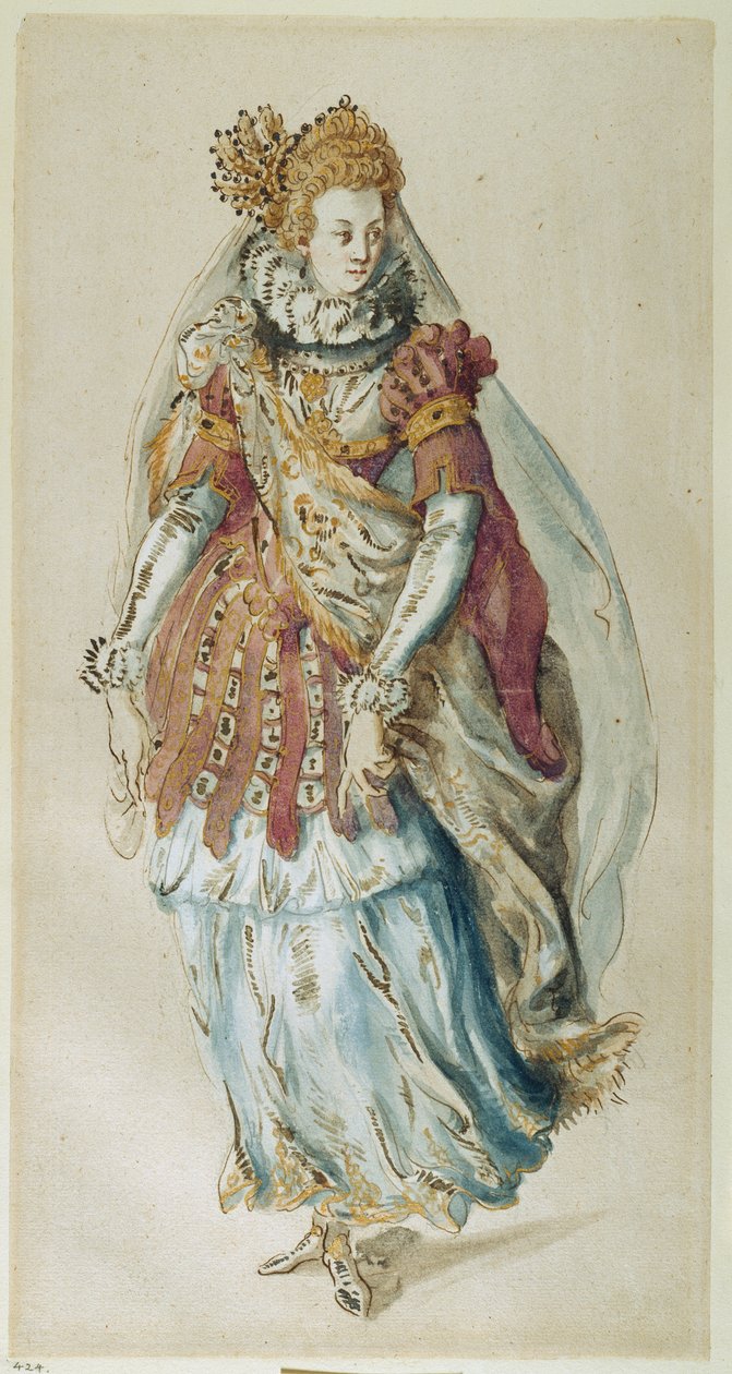 Przemieniony posąg (akwarela na papierze) autorstwa Inigo Jones