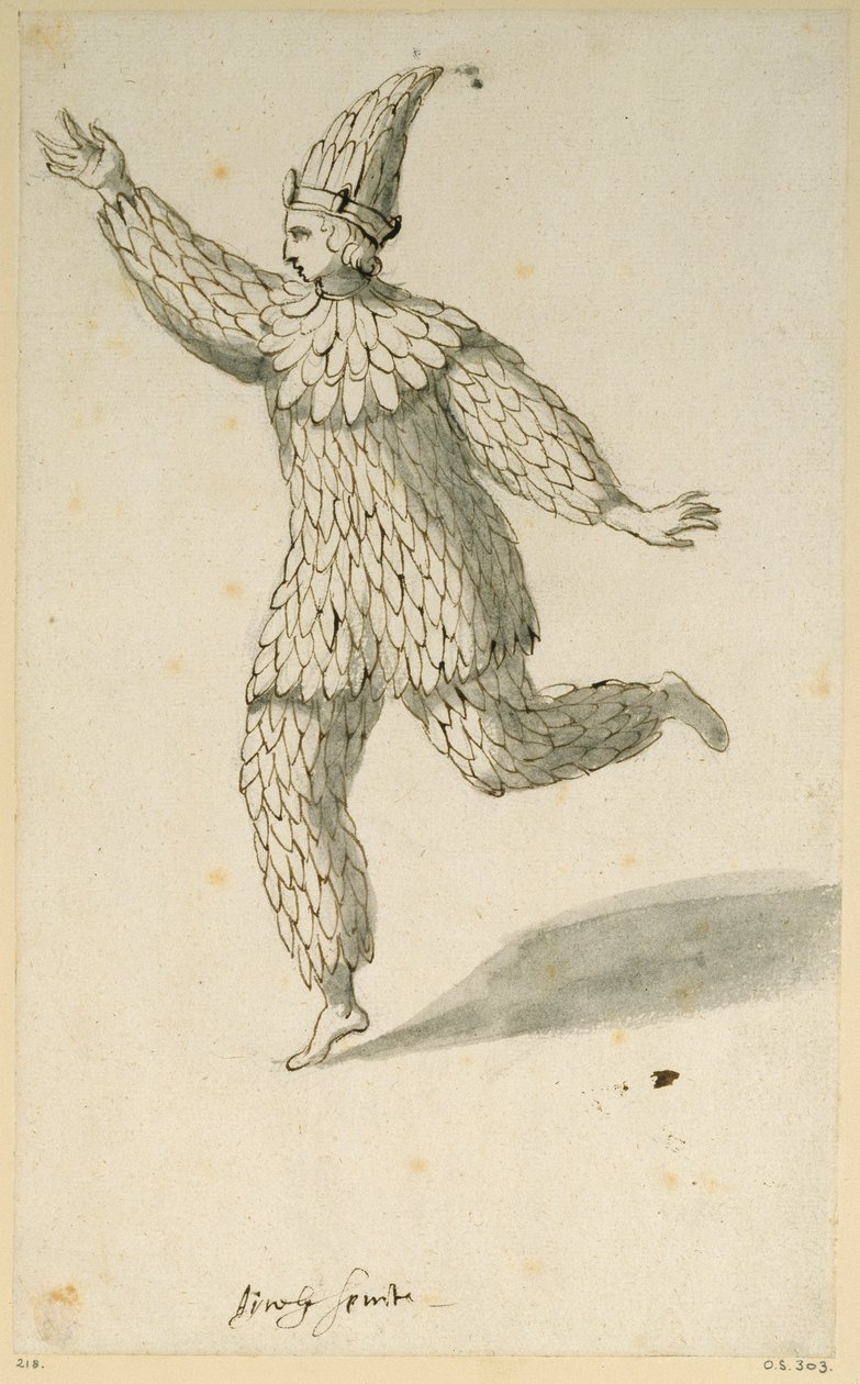 Zwiewny duch (pióro i atrament na papierze) autorstwa Inigo Jones