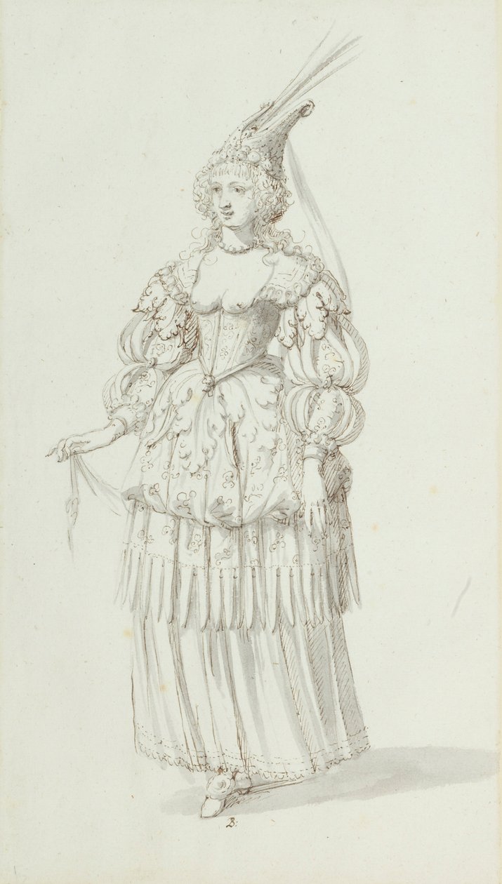 Chloris: alternatywny szkic Henrietty Marii, ok. 1631 (pióro i atrament na papierze) autorstwa Inigo Jones