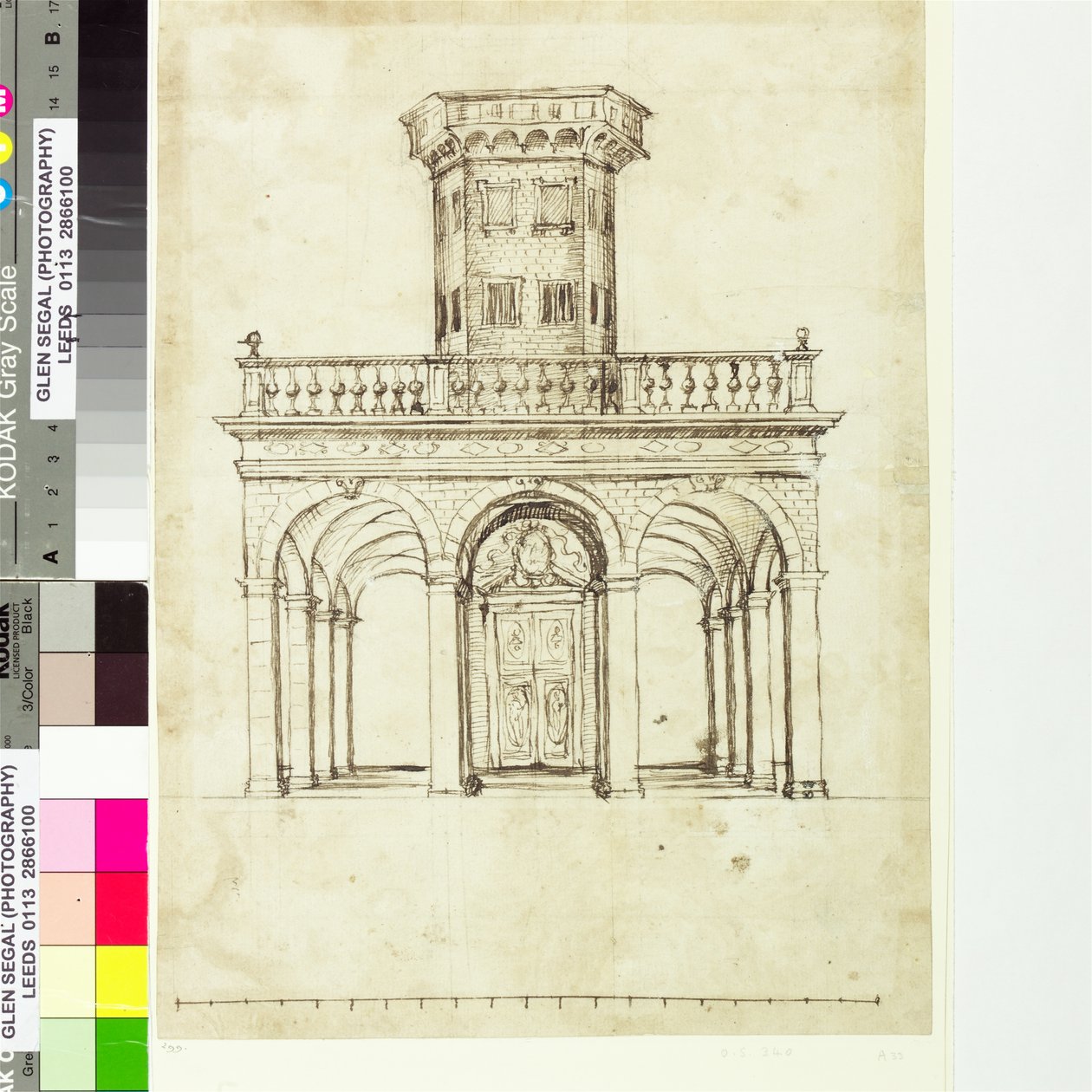 Projekt Pałacu Sławy z maski dworskiej „Britannia Triumphans” autorstwa Inigo Jones