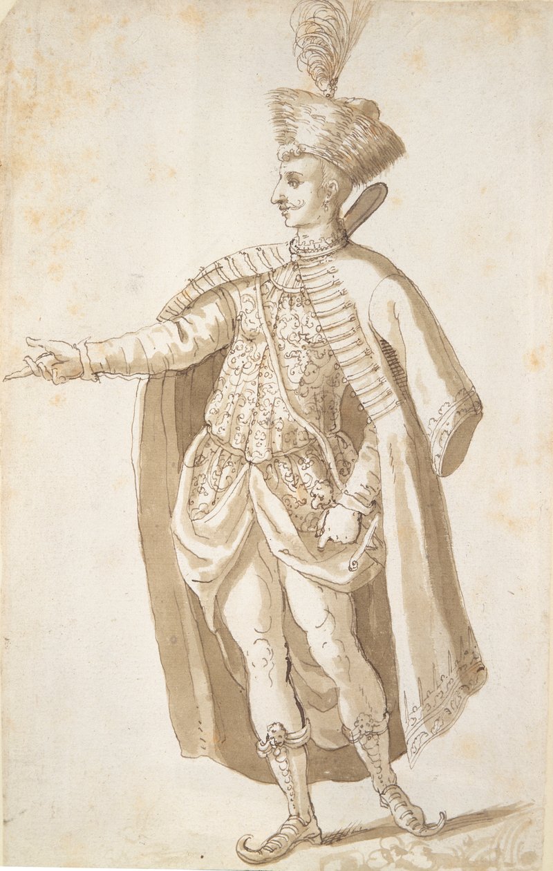 Polski Rycerz (pióro i tusz na papierze) autorstwa Inigo Jones
