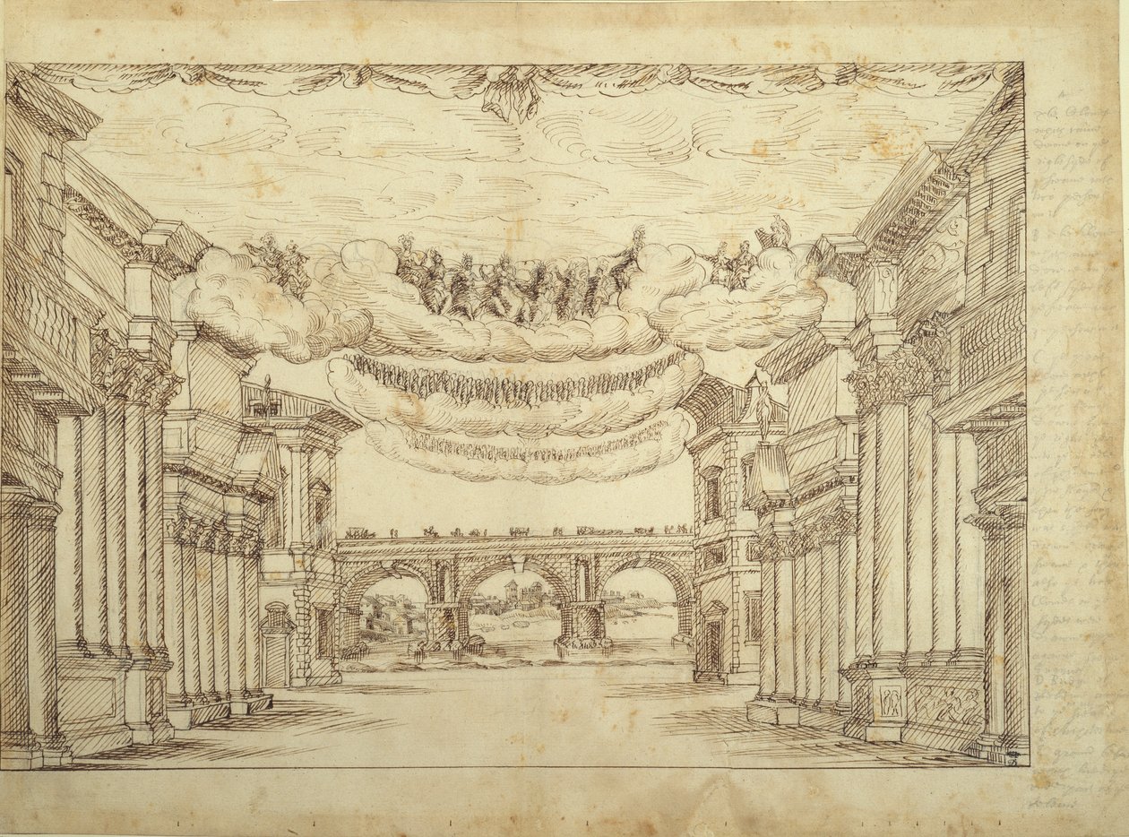 Przedmieścia Wielkiego Miasta, ok. 1639 (pióro i atrament na papierze) autorstwa Inigo Jones
