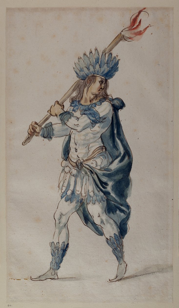 Pochodnia: Indianin (akwarela na papierze) autorstwa Inigo Jones