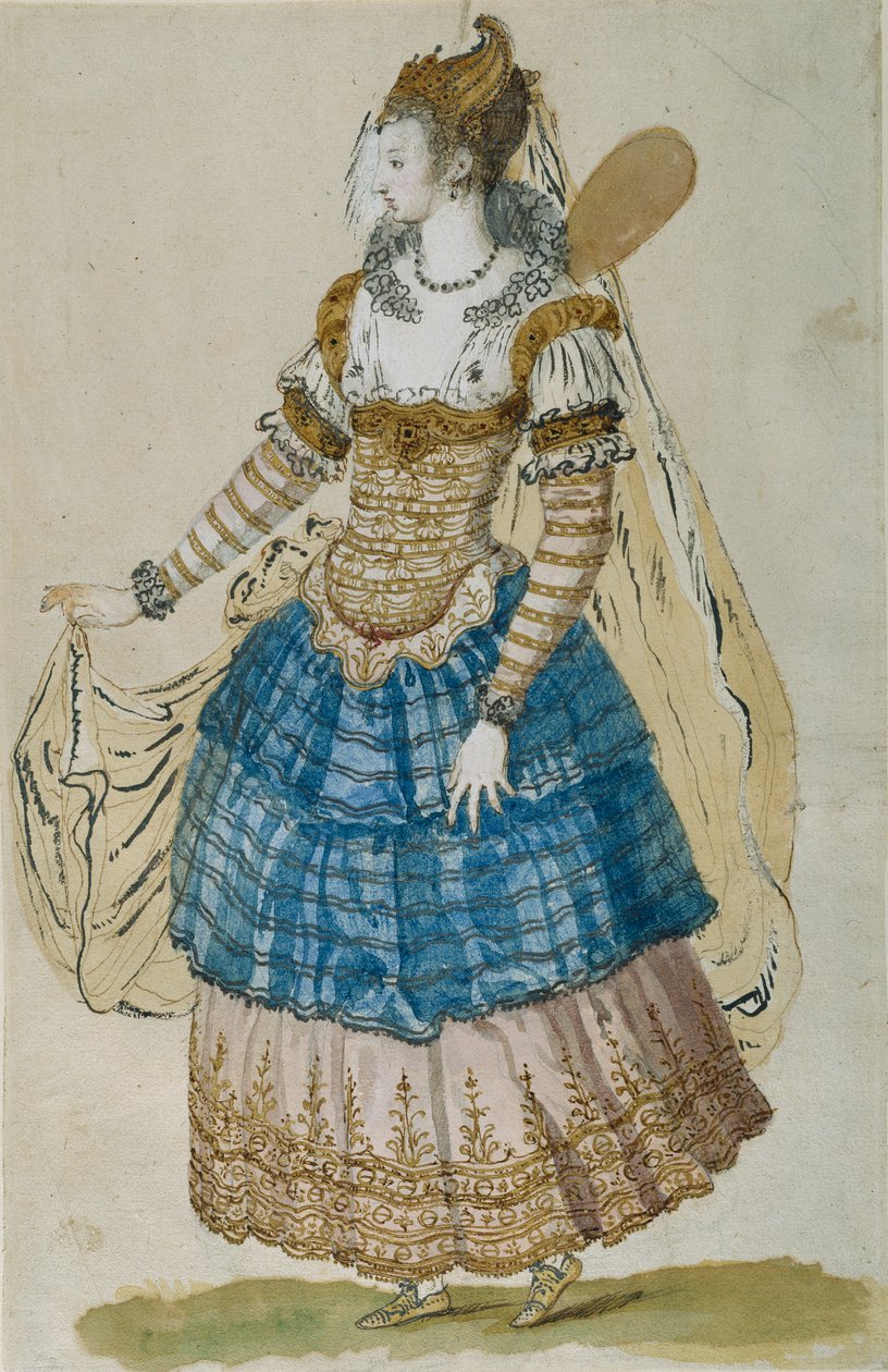 Skrzydlaty masker (akwarela na papierze) autorstwa Inigo Jones